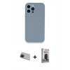 MARSİLYAN™- iPhone 13 Pro Max Kılıf Zirve Modern Özel Seri - Siyah Bilvis Hayalet Cam Ekran Koruyucu + Rainbow Kamera Lens Koruma Cam - KI