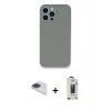 MARSİLYAN™- iPhone 13 Pro Max Kılıf Zirve Modern Özel Seri - Siyah Bilvis Hayalet Cam Ekran Koruyucu + Pers Alüminyum Kamera Lens - LT