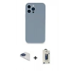 MARSİLYAN™- iPhone 13 Pro Max Kılıf Zirve Modern Özel Seri - Siyah Bilvis Hayalet Cam Ekran Koruyucu + Pers Alüminyum Kamera Lens - LT