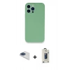 MARSİLYAN™- iPhone 13 Pro Max Kılıf Zirve Modern Özel Seri - Siyah Bilvis Hayalet Cam Ekran Koruyucu + Pers Alüminyum Kamera Lens - LT
