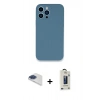 MARSİLYAN™- iPhone 13 Pro Max Kılıf Zirve Modern Özel Seri - Siyah Bilvis Hayalet Cam Ekran Koruyucu + Pers Alüminyum Kamera Lens - LT