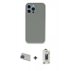 MARSİLYAN™- iPhone 13 Pro Max Kılıf Zirve Modern Özel Seri - Siyah Bilvis Hayalet Cam Ekran Koruyucu + Rainbow Kamera Lens Koruma Cam - MI
