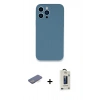 MARSİLYAN™- iPhone 13 Pro Max Kılıf Zirve Modern Özel Seri - Siyah Bilvis Hayalet Cam Ekran Koruyucu + Renkli Kamera Lens Koruma Cam - MI
