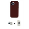 MARSİLYAN™- iPhone 13 Pro Max Kılıf Zirve Modern Özel Seri - Siyah Bilvis Hayalet Cam Ekran Koruyucu + Rainbow Kamera Lens Koruma Cam - MI