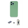 MARSİLYAN™- iPhone 13 Pro Max Kılıf Zirve Modern Özel Seri - Siyah Bilvis Hayalet Cam Ekran Koruyucu + Renkli Kamera Lens Koruma Cam - MI