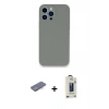 MARSİLYAN™- iPhone 13 Pro Max Kılıf Zirve Modern Özel Seri - Siyah Bilvis Hayalet Cam Ekran Koruyucu + Renkli Kamera Lens Koruma Cam - MI