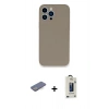MARSİLYAN™- iPhone 13 Pro Max Kılıf Zirve Modern Özel Seri - Siyah Bilvis Hayalet Cam Ekran Koruyucu + Renkli Kamera Lens Koruma Cam - MI