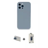 MARSİLYAN™- iPhone 13 Pro Max Kılıf Zirve Modern Özel Seri - Siyah Bilvis Hayalet Cam Ekran Koruyucu + Rainbow Kamera Lens Koruma Cam - MI