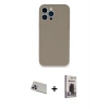 MARSİLYAN™- iPhone 13 Pro Max Kılıf Zirve Modern Özel Seri - Siyah Bilvis Hayalet Cam Ekran Koruyucu + Rainbow Kamera Lens Koruma Cam - MR