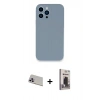 MARSİLYAN™- iPhone 13 Pro Max Kılıf Zirve Modern Özel Seri - Siyah Bilvis Hayalet Cam Ekran Koruyucu + Rainbow Kamera Lens Koruma Cam - MR
