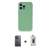 MARSİLYAN™- iPhone 13 Pro Max Kılıf Zirve Modern Özel Seri - Siyah Bilvis Hayalet Cam Ekran Koruyucu + Neon Fosforlu Kamera Lens - YL