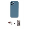 MARSİLYAN™- iPhone 13 Pro Max Kılıf Zirve Modern Özel Seri - Siyah Bilvis Hayalet Cam Ekran Koruyucu + Pers Alüminyum Kamera Lens - KI