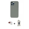MARSİLYAN™- iPhone 13 Pro Max Kılıf Zirve Modern Özel Seri - Siyah Bilvis Hayalet Cam Ekran Koruyucu + Pers Alüminyum Kamera Lens - KI