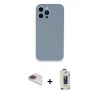 MARSİLYAN™- iPhone 13 Pro Max Kılıf Zirve Modern Özel Seri - Siyah Bilvis Hayalet Cam Ekran Koruyucu + Pers Alüminyum Kamera Lens - GI