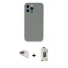 MARSİLYAN™- iPhone 13 Pro Max Kılıf Zirve Modern Özel Seri - Siyah Bilvis Hayalet Cam Ekran Koruyucu + Pers Alüminyum Kamera Lens - GI