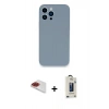 MARSİLYAN™- iPhone 13 Pro Max Kılıf Zirve Modern Özel Seri - Siyah Bilvis Hayalet Cam Ekran Koruyucu + Pers Alüminyum Kamera Lens - KI