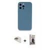 MARSİLYAN™- iPhone 13 Pro Max Kılıf Zirve Modern Özel Seri - Siyah Bilvis Hayalet Cam Ekran Koruyucu + Pers Alüminyum Kamera Lens - GD