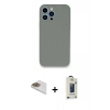MARSİLYAN™- iPhone 13 Pro Max Kılıf Zirve Modern Özel Seri - Siyah Bilvis Hayalet Cam Ekran Koruyucu + Pers Alüminyum Kamera Lens - GD
