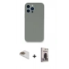 MARSİLYAN™- iPhone 13 Pro Max Kılıf Zirve Modern Özel Seri - Siyah Bilvis Hayalet Cam Ekran Koruyucu + Pers Alüminyum Kamera Lens - GD