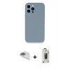 MARSİLYAN™- iPhone 13 Pro Max Kılıf Zirve Modern Özel Seri - Siyah Bilvis Hayalet Cam Ekran Koruyucu + Pers Alüminyum Kamera Lens - GD