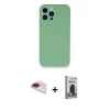 MARSİLYAN™- iPhone 13 Pro Max Kılıf Zirve Modern Özel Seri - Siyah Bilvis Hayalet Cam Ekran Koruyucu + Pers Alüminyum Kamera Lens - KI