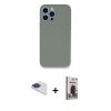 MARSİLYAN™- iPhone 13 Pro Max Kılıf Zirve Modern Özel Seri - Siyah Bilvis Hayalet Cam Ekran Koruyucu + Pers Alüminyum Kamera Lens - LT