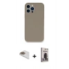 MARSİLYAN™- iPhone 13 Pro Max Kılıf Zirve Modern Özel Seri - Siyah Bilvis Hayalet Cam Ekran Koruyucu + Pers Alüminyum Kamera Lens - GD
