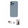 MARSİLYAN™- iPhone 13 Pro Max Kılıf Zirve Modern Özel Seri - Siyah Bilvis Hayalet Cam Ekran Koruyucu + Pers Alüminyum Kamera Lens - KI