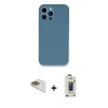 MARSİLYAN™- iPhone 13 Pro Max Kılıf Zirve Modern Özel Seri - Siyah Bilvis Hayalet Cam Ekran Koruyucu + Pers Alüminyum Kamera Lens - GD