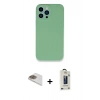 MARSİLYAN™- iPhone 13 Pro Max Kılıf Zirve Modern Özel Seri - Siyah Bilvis Hayalet Cam Ekran Koruyucu + Pers Alüminyum Kamera Lens - GD