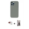 MARSİLYAN™- iPhone 13 Pro Max Kılıf Zirve Modern Özel Seri - Siyah Bilvis Hayalet Cam Ekran Koruyucu + Pers Alüminyum Kamera Lens - KI