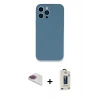 MARSİLYAN™- iPhone 13 Pro Max Kılıf Zirve Modern Özel Seri - Siyah Bilvis Hayalet Cam Ekran Koruyucu + Pers Alüminyum Kamera Lens - GI