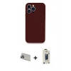 MARSİLYAN™- iPhone 13 Pro Max Kılıf Zirve Modern Özel Seri - Siyah Bilvis Hayalet Cam Ekran Koruyucu + Rainbow Kamera Lens Koruma Cam - MR