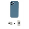MARSİLYAN™- iPhone 13 Pro Max Kılıf Zirve Modern Özel Seri - Siyah Bilvis Hayalet Cam Ekran Koruyucu + Rainbow Kamera Lens Koruma Cam - BZ