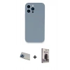 MARSİLYAN™- iPhone 13 Pro Max Kılıf Zirve Modern Özel Seri - Siyah Bilvis Hayalet Cam Ekran Koruyucu + Rainbow Kamera Lens Koruma Cam - MI
