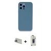 MARSİLYAN™- iPhone 13 Pro Max Kılıf Zirve Modern Özel Seri - Siyah Bilvis Hayalet Cam Ekran Koruyucu + Rainbow Kamera Lens Koruma Cam - MR