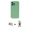 MARSİLYAN™- iPhone 13 Pro Max Kılıf Zirve Modern Özel Seri - Siyah Bilvis Hayalet Cam Ekran Koruyucu + Rainbow Kamera Lens Koruma Cam - MR