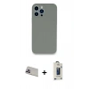 MARSİLYAN™- iPhone 13 Pro Max Kılıf Zirve Modern Özel Seri - Siyah Bilvis Hayalet Cam Ekran Koruyucu + Rainbow Kamera Lens Koruma Cam - MR