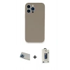 MARSİLYAN™- iPhone 13 Pro Max Kılıf Zirve Modern Özel Seri - Siyah Bilvis Hayalet Cam Ekran Koruyucu + Rainbow Kamera Lens Koruma Cam - MI