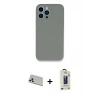 MARSİLYAN™- iPhone 13 Pro Max Kılıf Zirve Modern Özel Seri - Siyah Bilvis Hayalet Cam Ekran Koruyucu + Rainbow Kamera Lens Koruma Cam - BZ