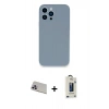 MARSİLYAN™- iPhone 13 Pro Max Kılıf Zirve Modern Özel Seri - Siyah Bilvis Hayalet Cam Ekran Koruyucu + Rainbow Kamera Lens Koruma Cam - MR