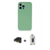 MARSİLYAN™- iPhone 13 Pro Max Kılıf Zirve Modern Özel Seri - Siyah Bilvis Hayalet Cam Ekran Koruyucu + Raze Metal Kamera Lens - GD