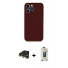 MARSİLYAN™- iPhone 13 Pro Max Kılıf Zirve Modern Özel Seri - Siyah Bilvis Hayalet Cam Ekran Koruyucu + Raze Metal Kamera Lens - GD