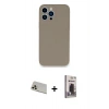 MARSİLYAN™- iPhone 13 Pro Max Kılıf Zirve Modern Özel Seri - Siyah Bilvis Hayalet Cam Ekran Koruyucu + Rainbow Kamera Lens Koruma Cam - REGD