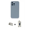 MARSİLYAN™- iPhone 13 Pro Max Kılıf Zirve Modern Özel Seri - Siyah Bilvis Hayalet Cam Ekran Koruyucu + Rainbow Kamera Lens Koruma Cam - REGD