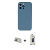 MARSİLYAN™- iPhone 13 Pro Max Kılıf Zirve Modern Özel Seri - Siyah Bilvis Hayalet Cam Ekran Koruyucu + Rainbow Kamera Lens Koruma Cam - REGD