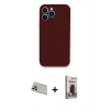 MARSİLYAN™- iPhone 13 Pro Max Kılıf Zirve Modern Özel Seri - Siyah Bilvis Hayalet Cam Ekran Koruyucu + Rainbow Kamera Lens Koruma Cam - REGD