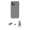 MARSİLYAN™- iPhone 13 Pro Max Kılıf Zirve Modern Özel Seri - Siyah Bilvis Hayalet Cam Ekran Koruyucu + Sarı Renkli Kamera Lens Koruma Cam
