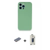 MARSİLYAN™- iPhone 13 Pro Max Kılıf Zirve Modern Özel Seri - Siyah Bilvis Hayalet Cam Ekran Koruyucu + Sarı Renkli Kamera Lens Koruma Cam
