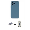 MARSİLYAN™- iPhone 13 Pro Max Kılıf Zirve Modern Özel Seri - Siyah Bilvis Hayalet Cam Ekran Koruyucu + Sarı Renkli Kamera Lens Koruma Cam